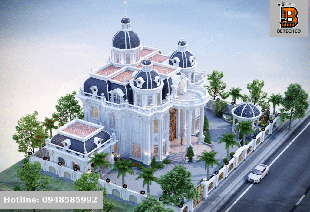 Phối cảnh 3D mẫu lâu đài đẹp lộng lẫy