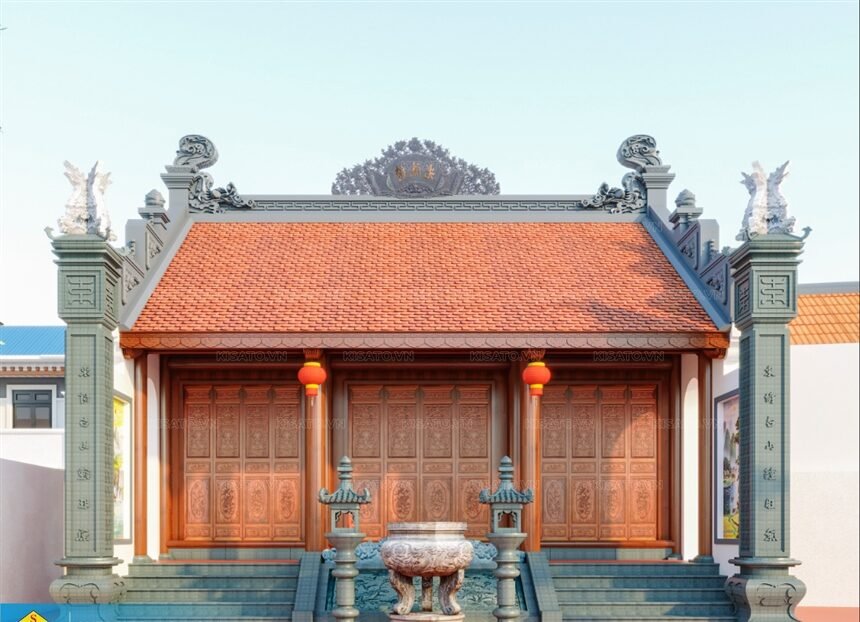 Thi Công Trọn Gói Từ Đường Bê Tông Giả Gỗ Tại Hải Dương