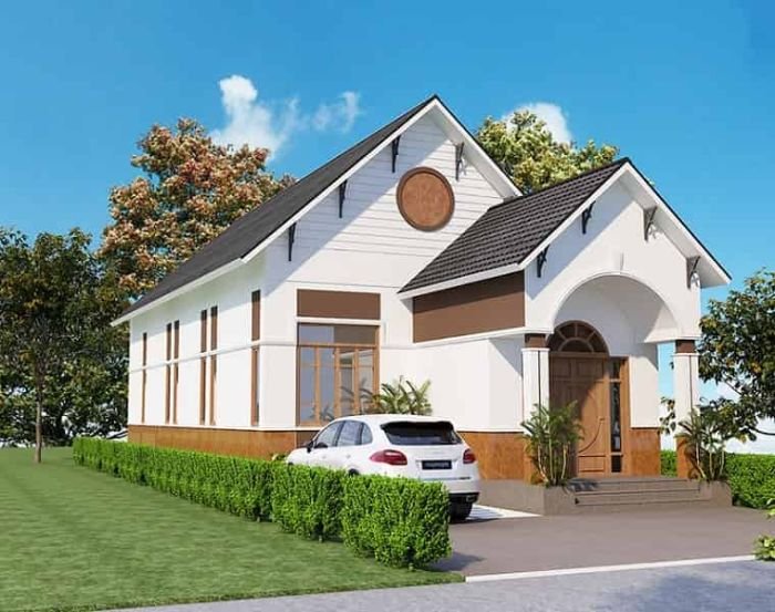 Nhà cấp 4 đẹp có 2 phòng ngủ và 1 phòng thờ